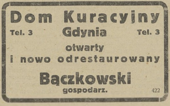 Dom Kurayjny, Gdynia, ogłoszenie