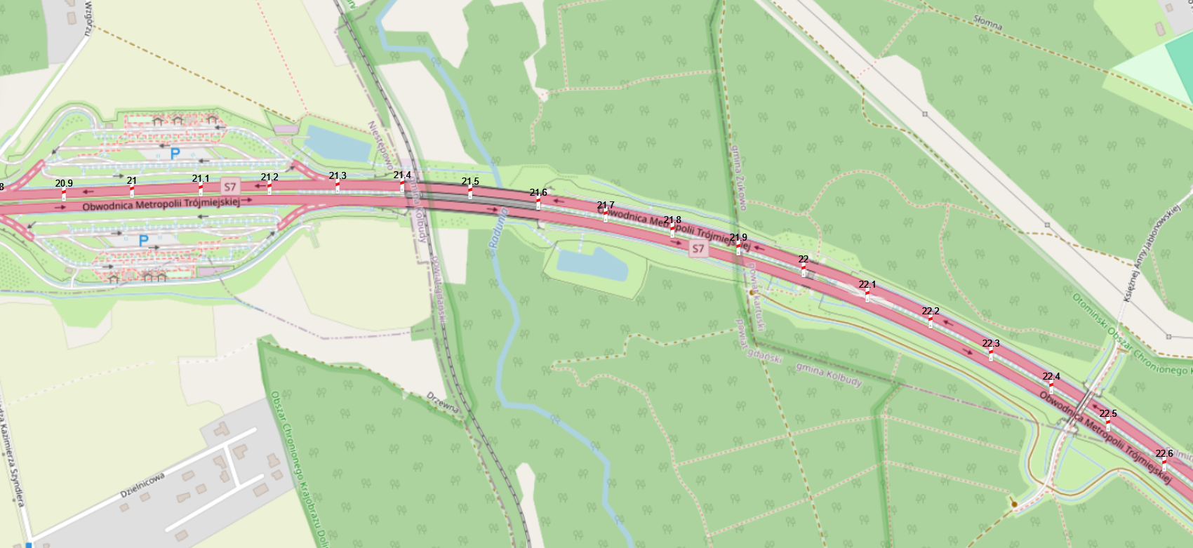 utrudnienia na Obwodnicy Metropolii Trójmiejskiej, MOP Widlino