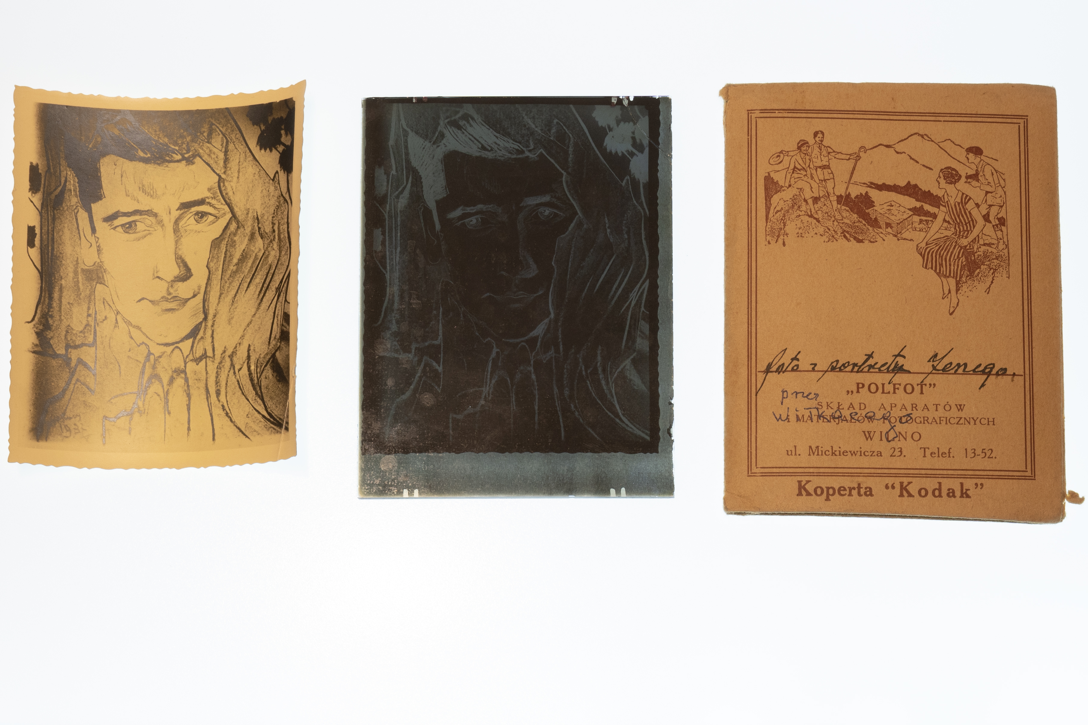 szklany negatyw&nbsp;z uwiecznionym zaginionym portretem Jerzego Brauna, Stanisław Ignacy Witkiewicz