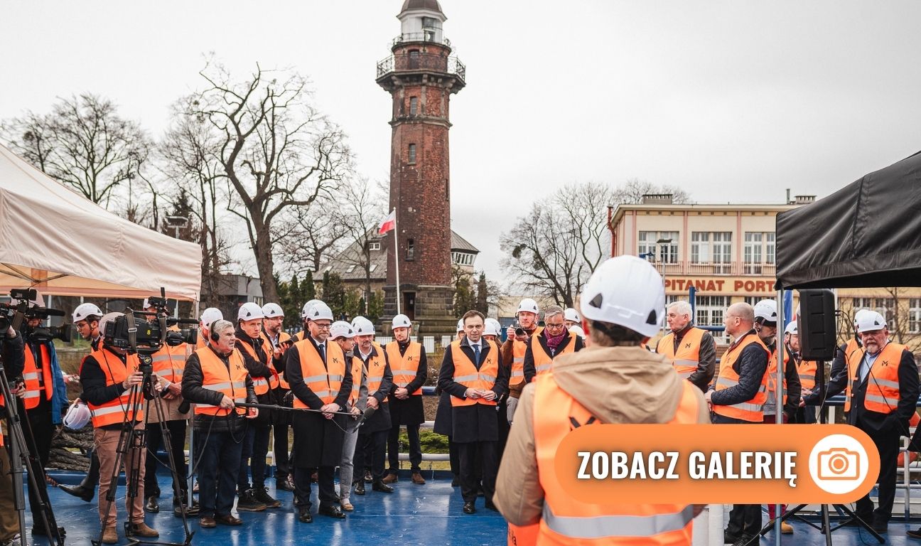 wizyta Andrzeja Domańskiego i Arkadiusza Marchewki na pokładzie statku Amber Cecylia, Gdańsk 2026