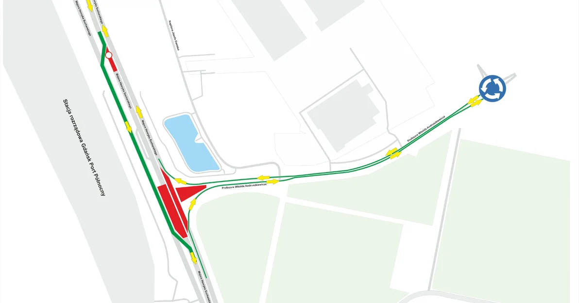 zmiany w organizacji ruchu na Trasie Sucharskiego, Gdańsk, mapa utrudnień