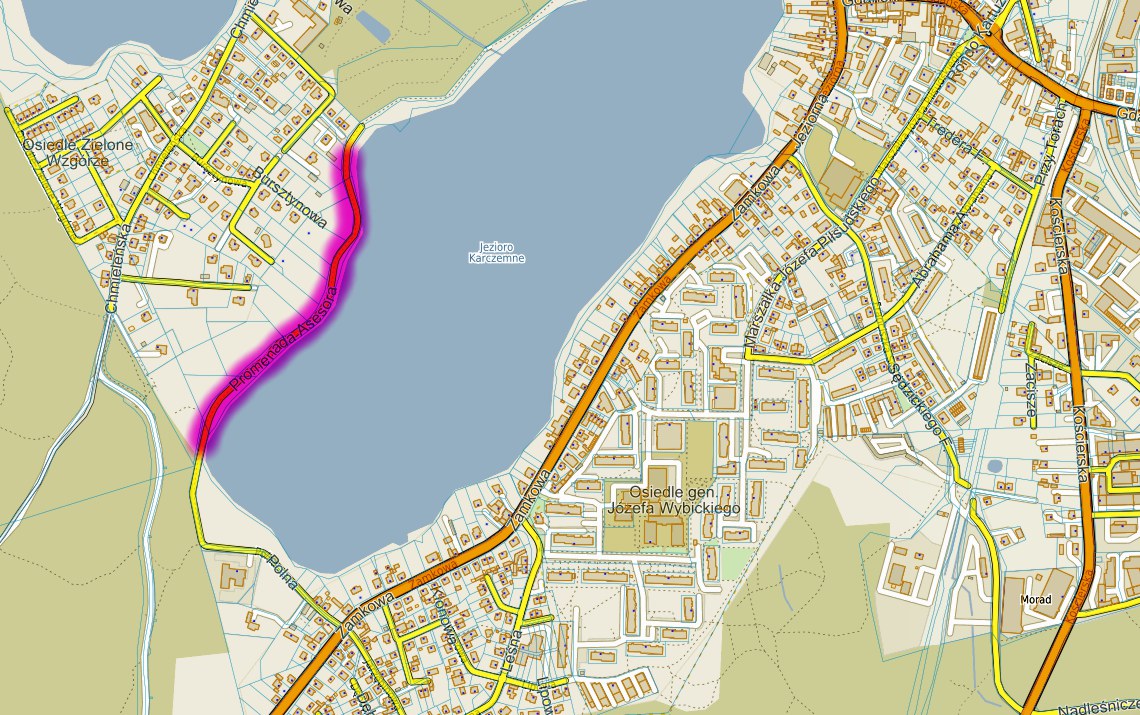 remont Promenady Asesora nad Jeziorem Karczemnym, mapa