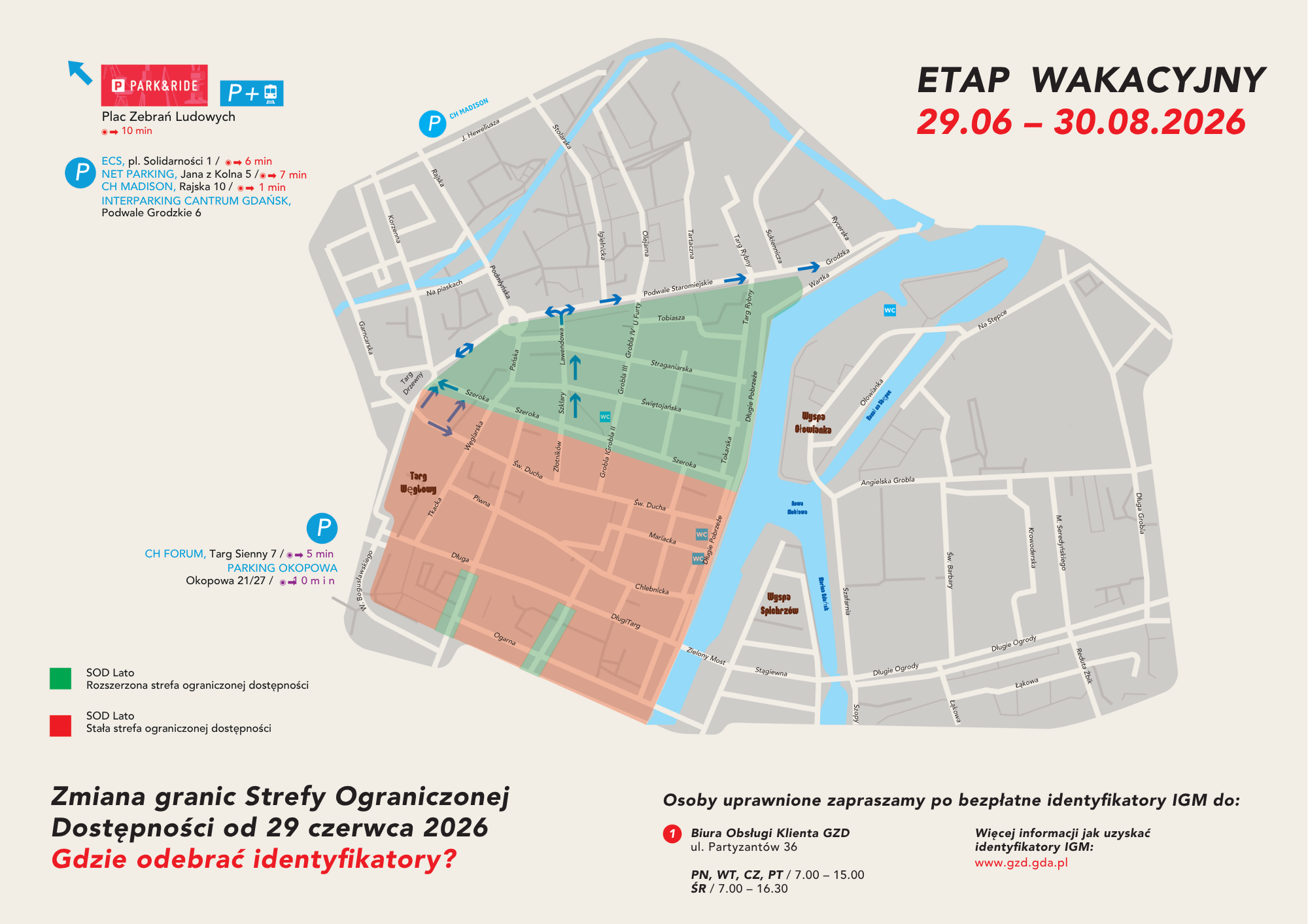 Strefa Ograniczonej Dostępności 2026, Gdańsk, mapa