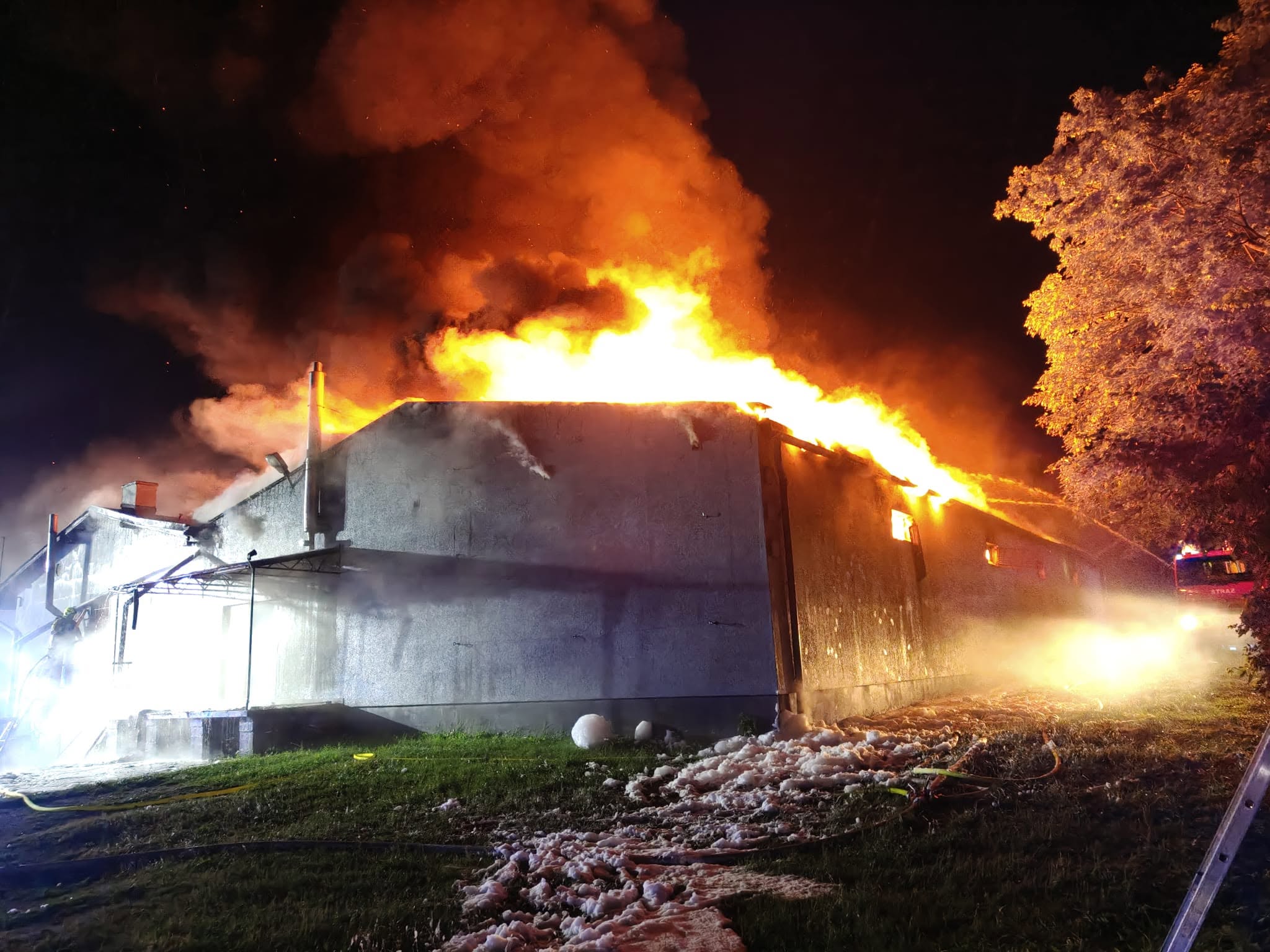 pożar hali magazynowej, Starograd Gdański