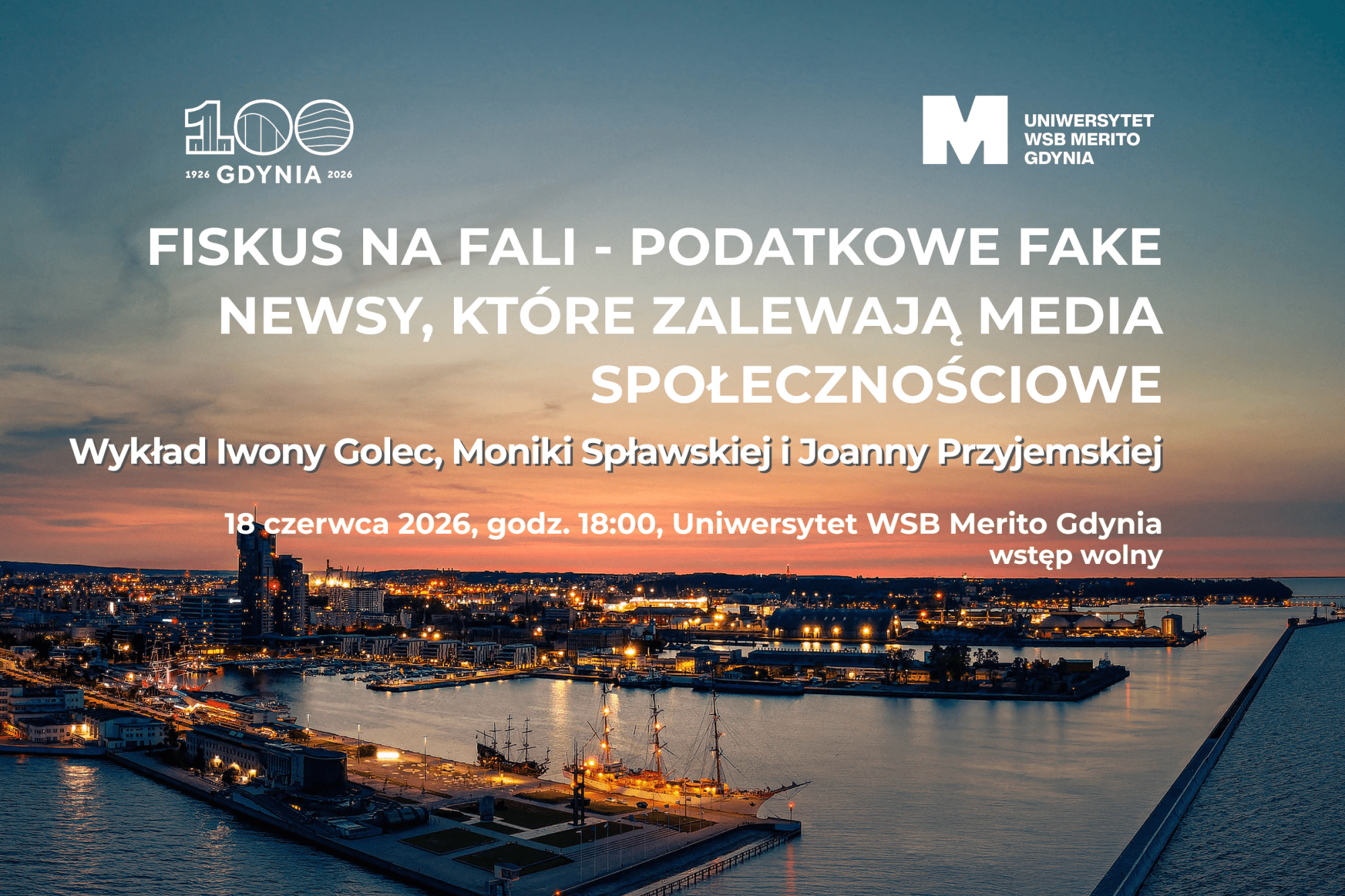 „Fiskus na FALI – podatkowe fake newsy, które ZALEWAJĄ media społecznościowe”,wykład, plakat