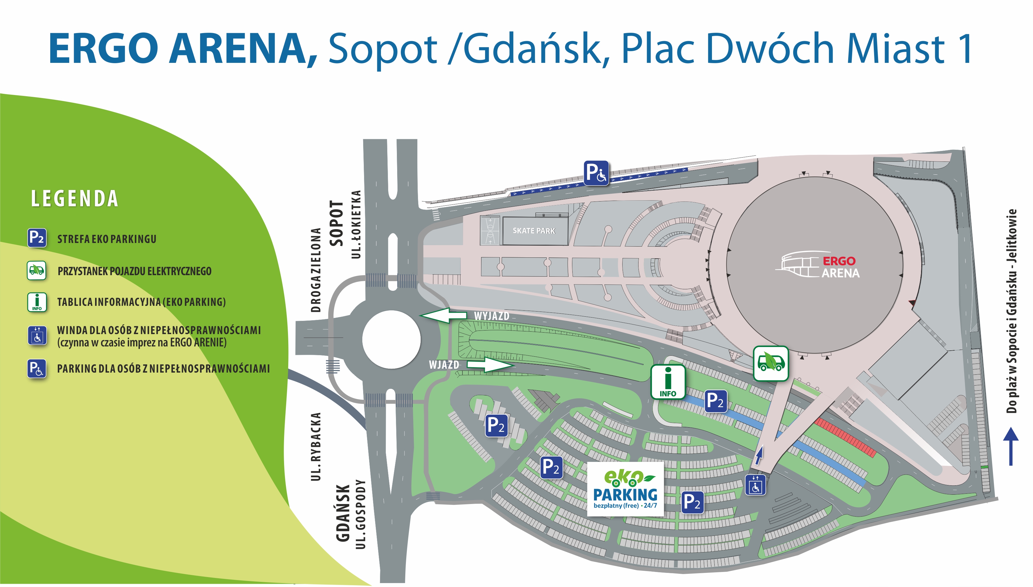 Eko parking, Sopot, mapa