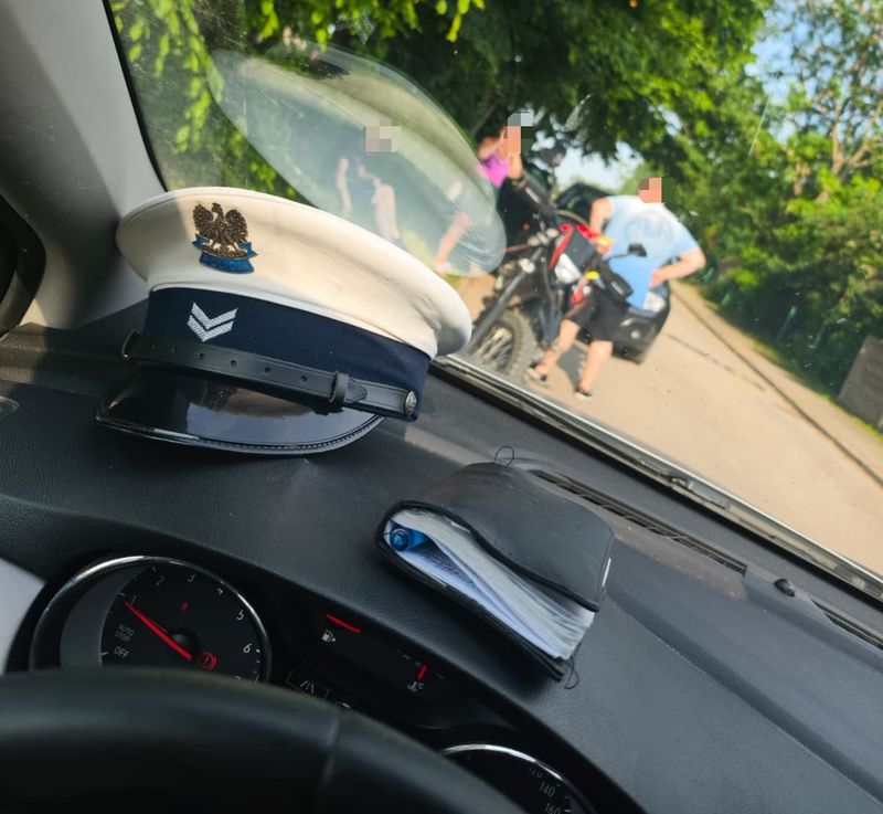 zatrzymanie nastolatka na motocyklu, powiat słupski