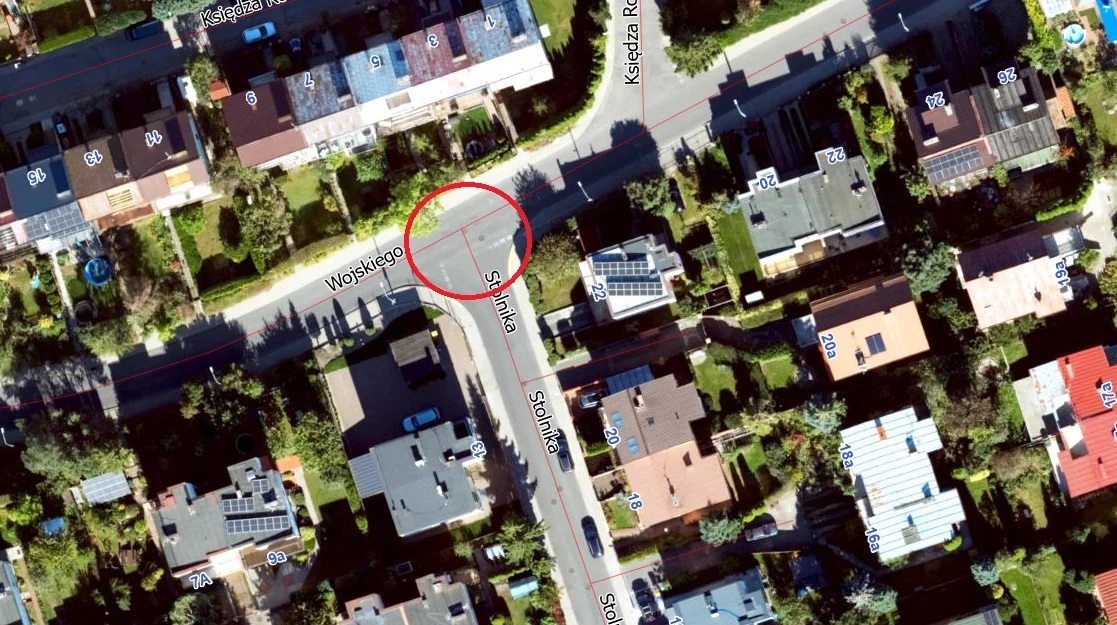 remont skrzyżowania u zbiegu ul. Wojskiego i Stolnika, Gdańsk, mapa