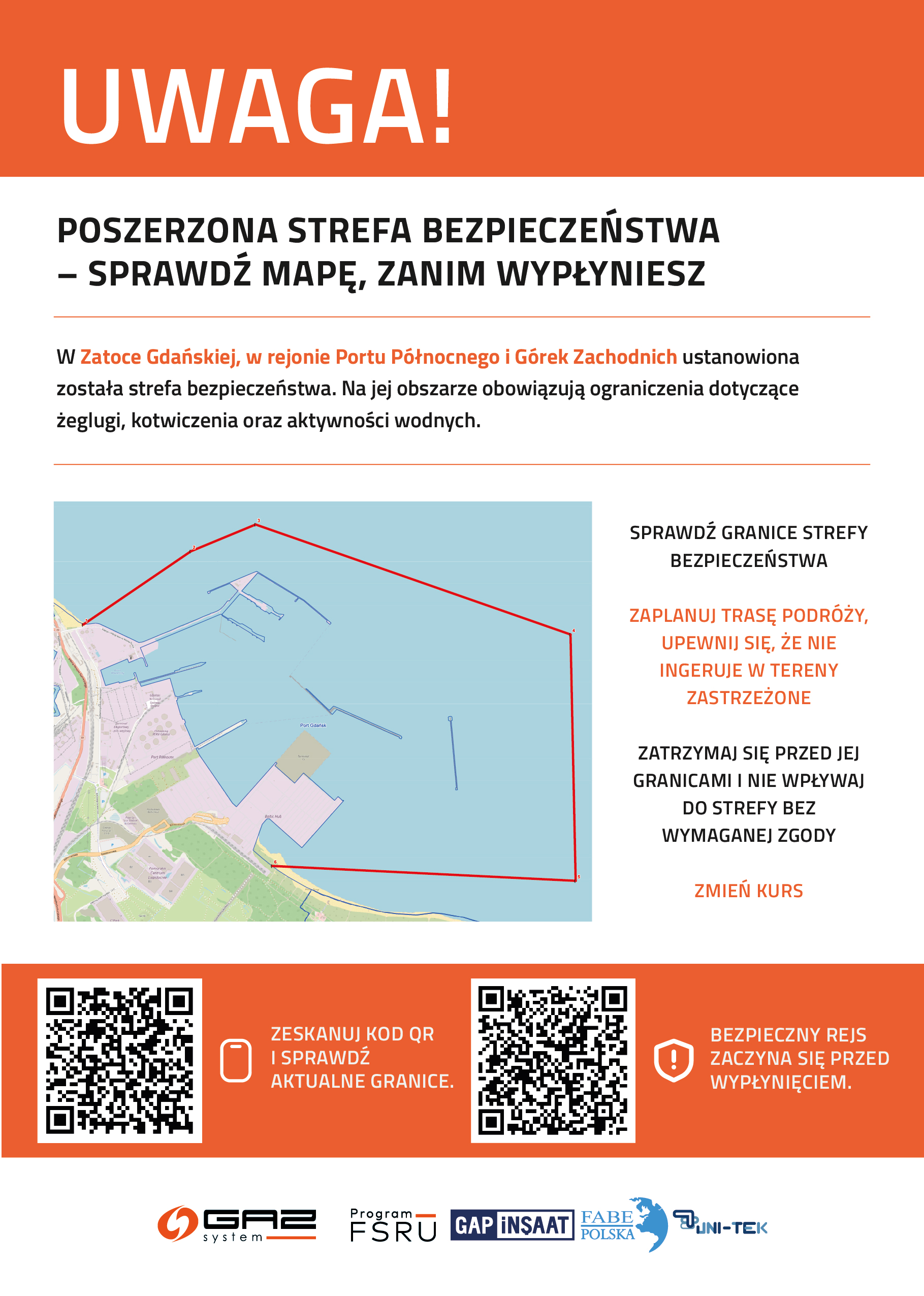 nowa strefa bezpieczeństwa na Zatoce Gdańskiej, ulotka