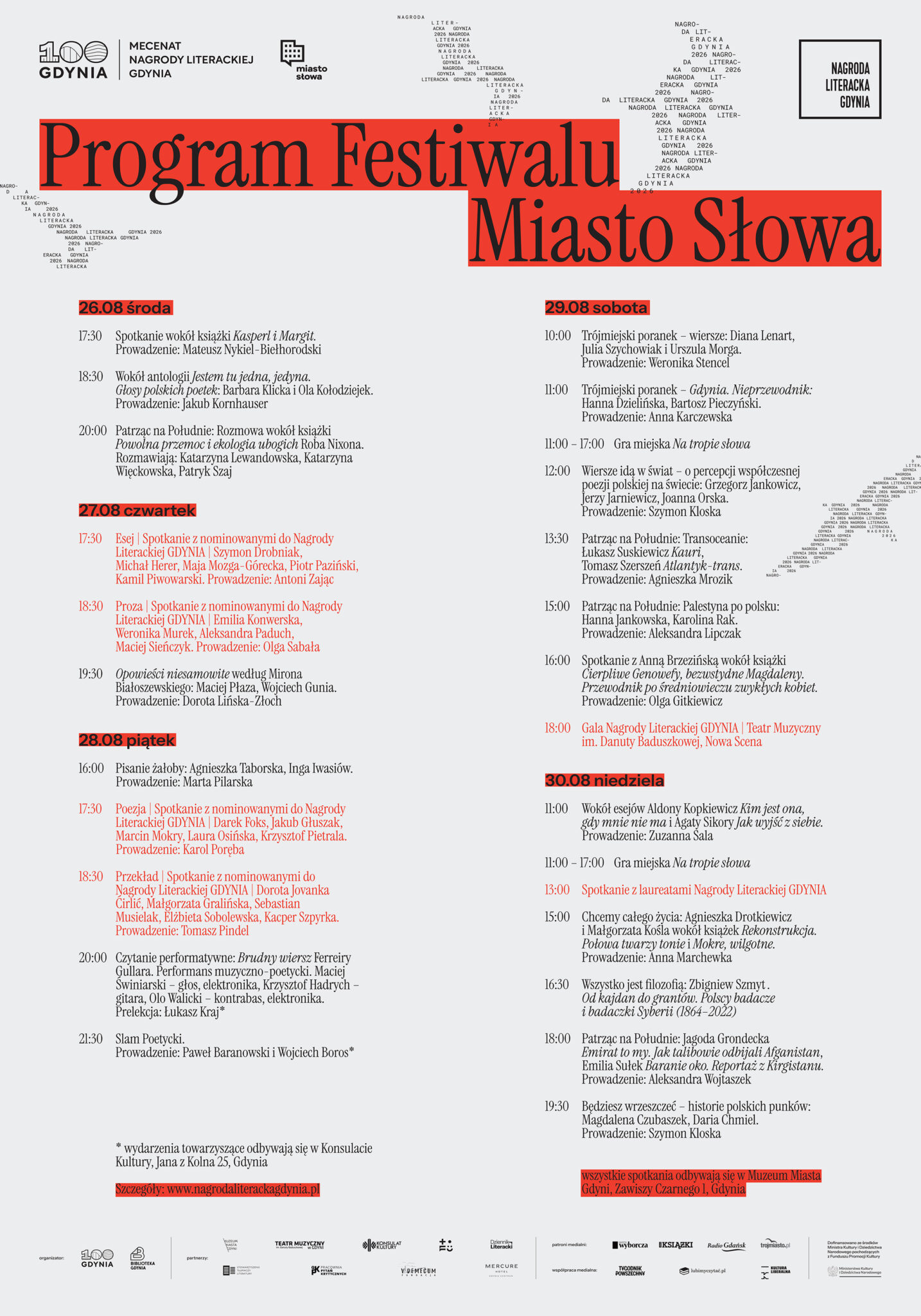 Festiwal Literacki Miasto Słowa 2026, Gdynia, program