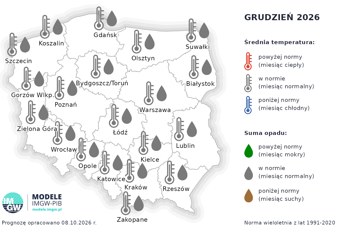prognoza pogody grudzień 2026 IMGW