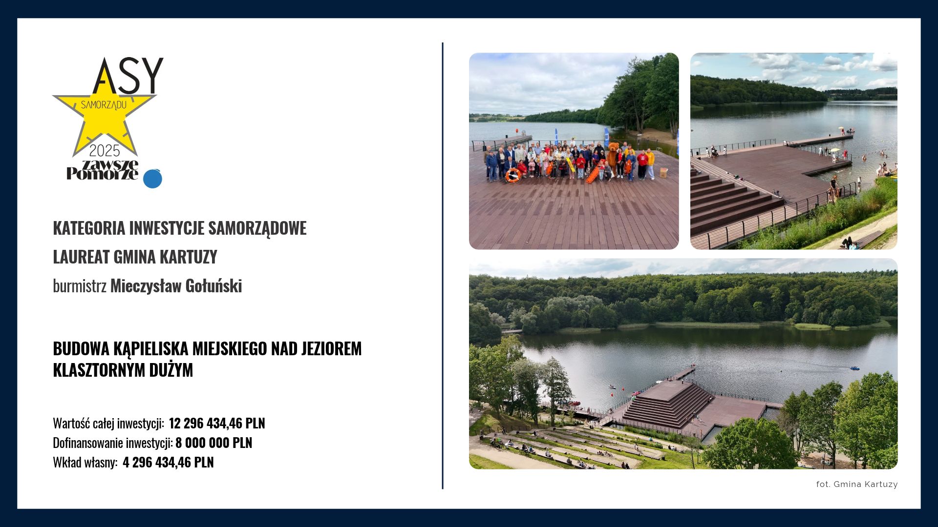 budowa Kąpieliska Miejskiego nad Jeziorem Klasztornym Dużym, Kartuzy