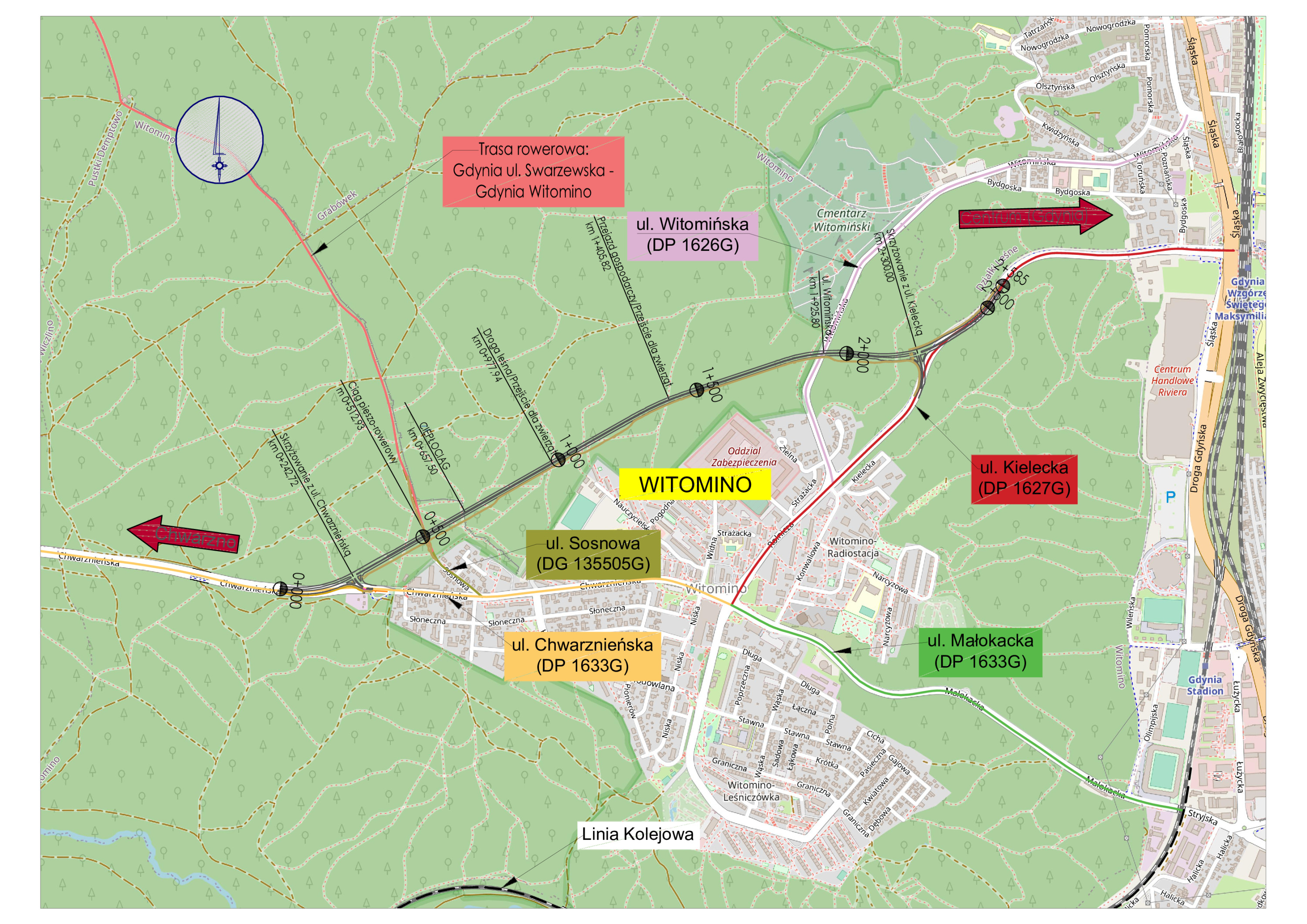 obwodnica Witomina, Gdynia, mapa