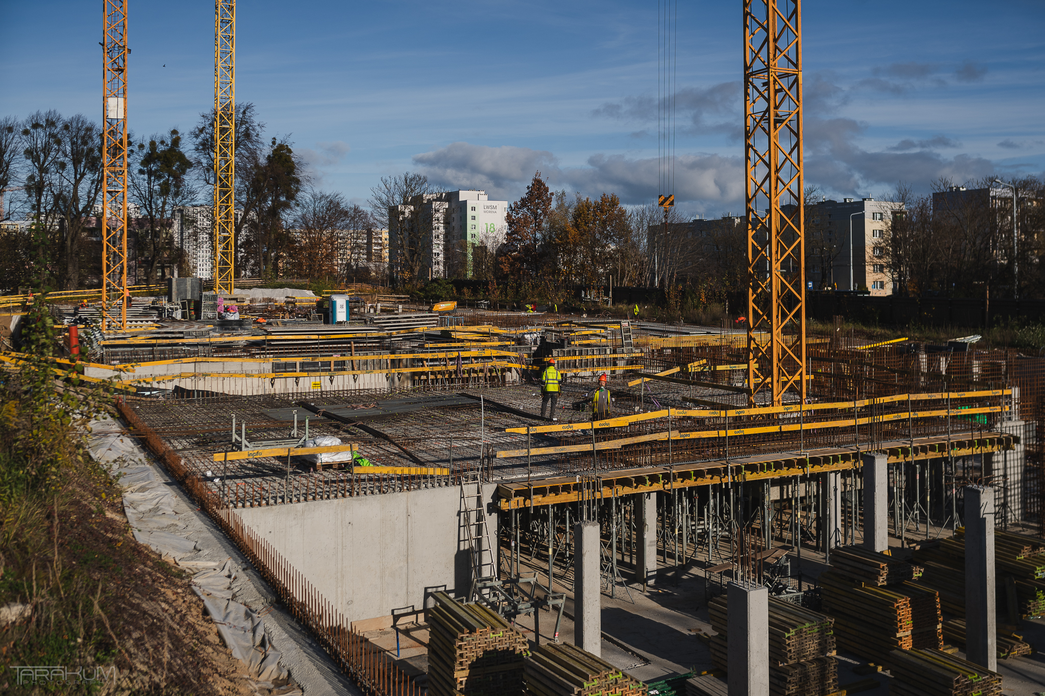 budowa nowego budynku na terenie po dawnym dworze migowskim, Gdańsk 2024