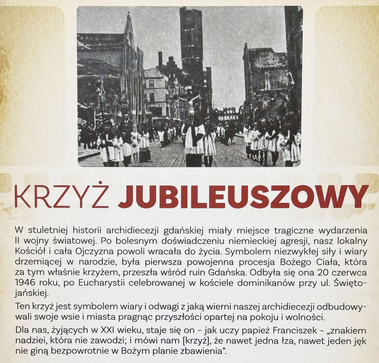 procesja z gdańskim krzyżem, 1946