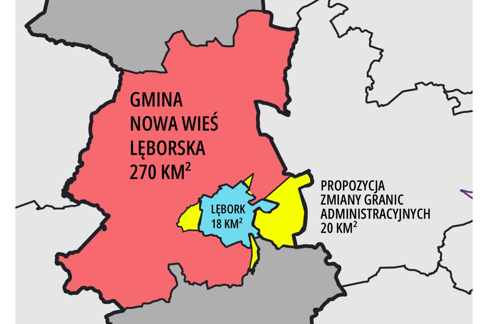 proponowana zmiana granic administracyjnych Lęborka