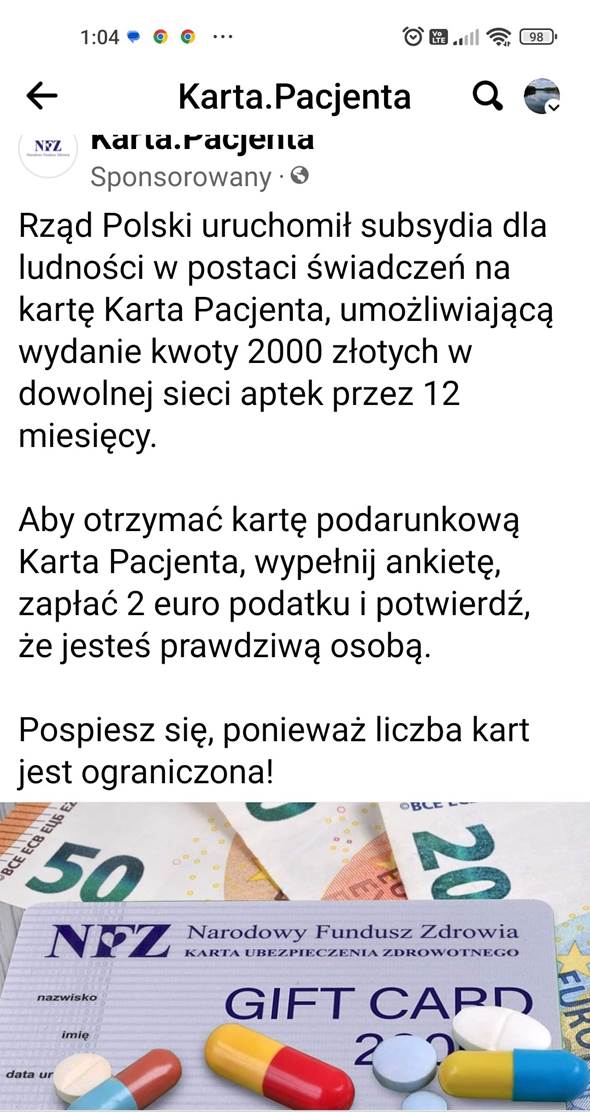 oszustwo „na bony lekowe”