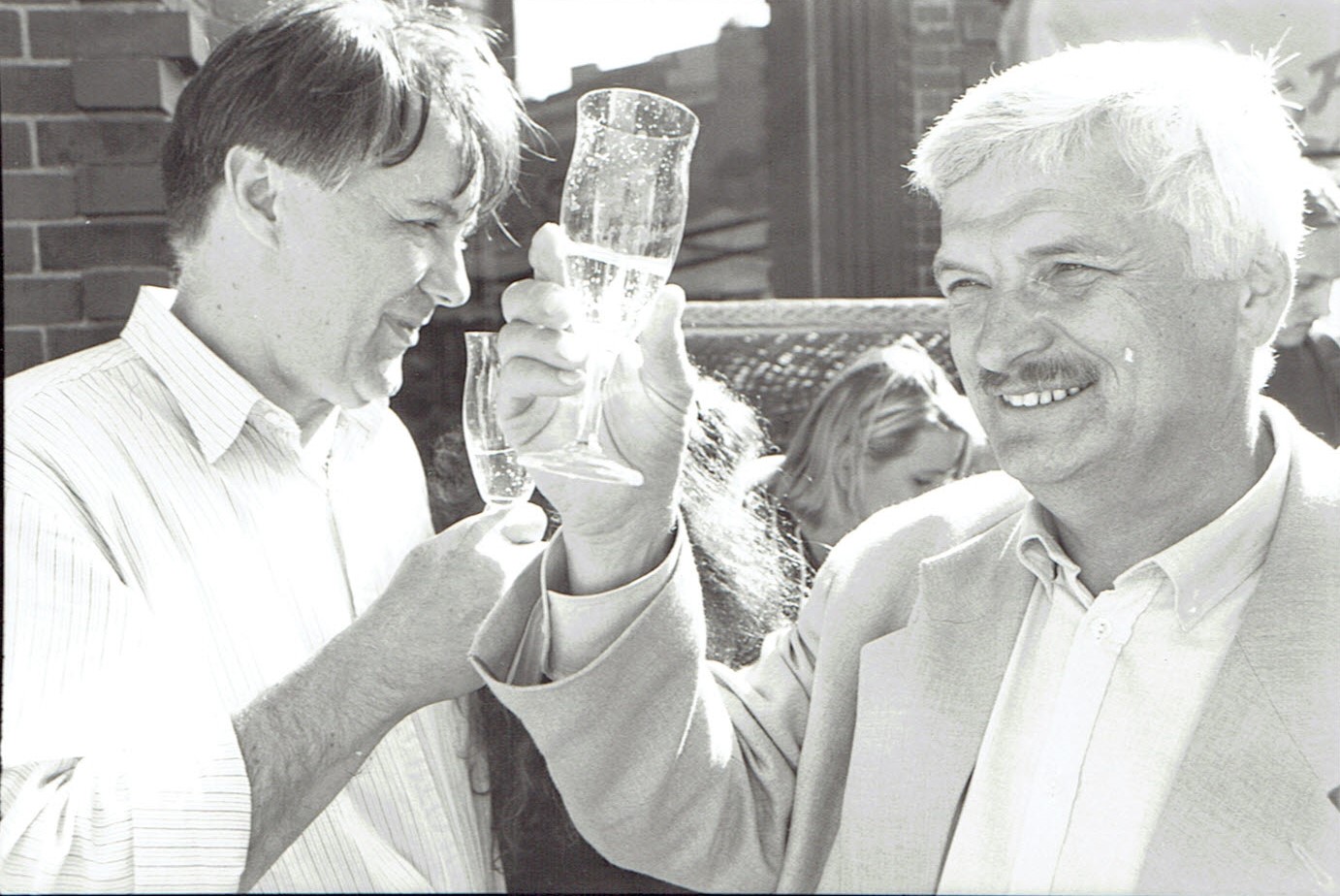 Andrzej Dudziński z prezydentem Sopotu Janem Kozłowskim, Sopot 1995