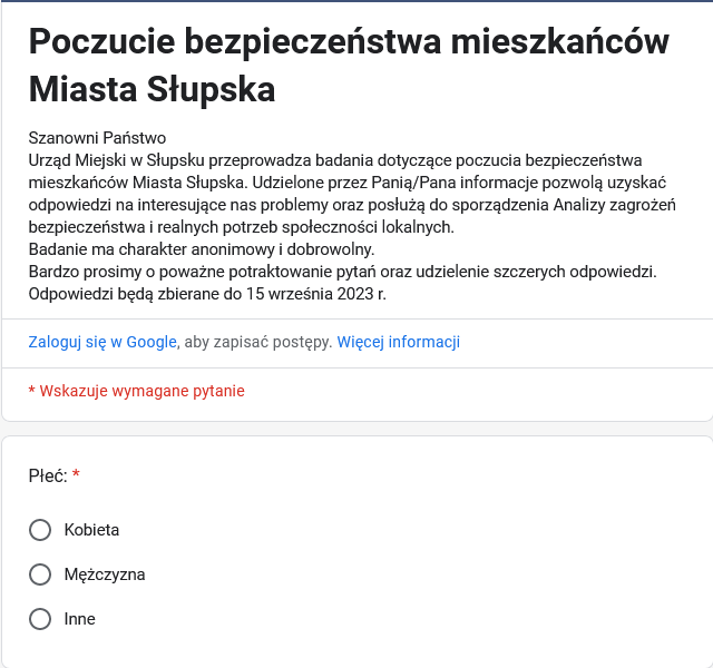 poczucie bezpieczenstwa ankieta