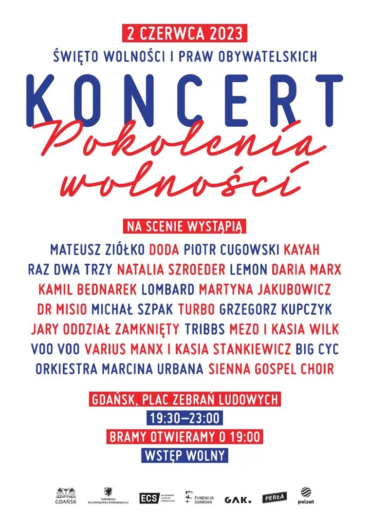 Święto Wolności w Gdańsku. Koncert