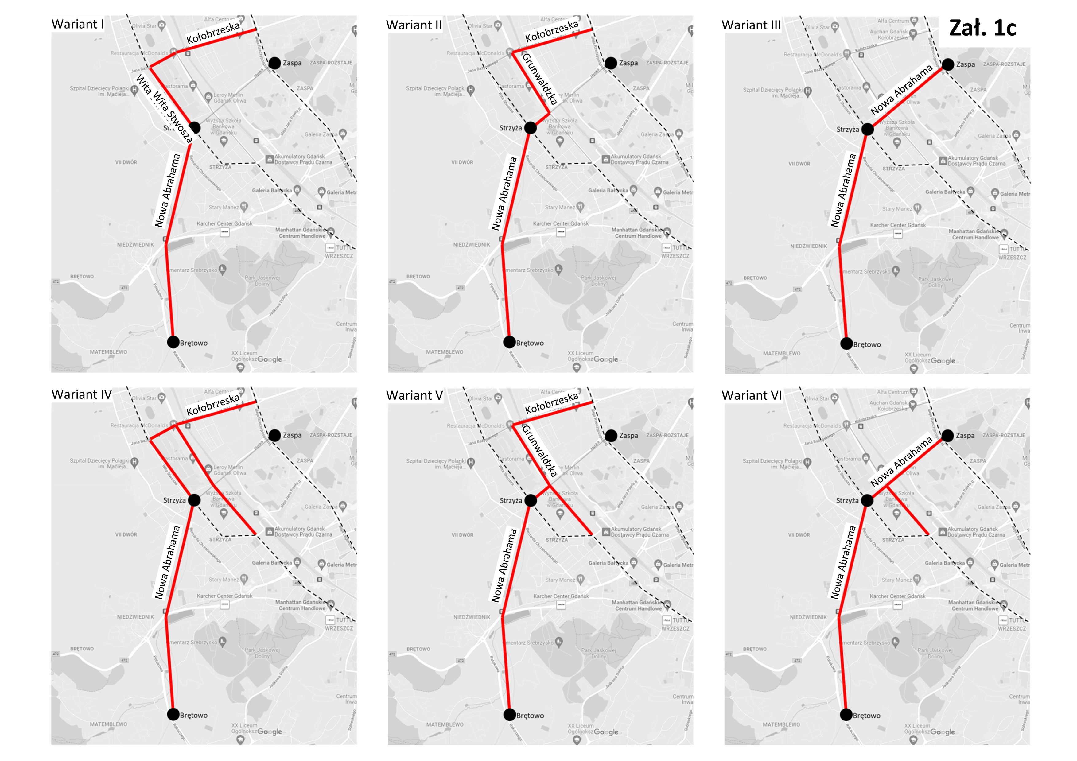 warianty trasa nowa abrahama