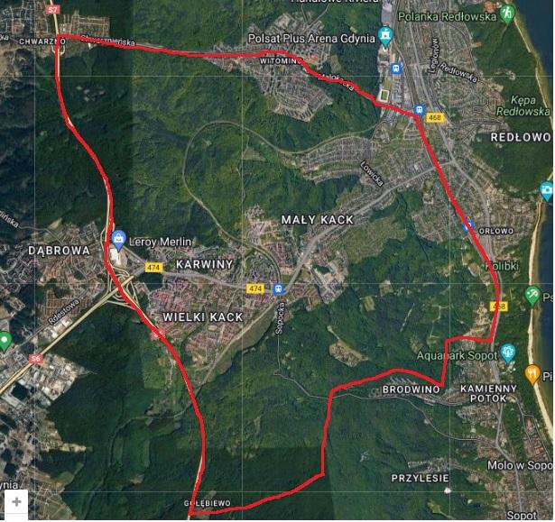 ASF, Gdynia, zakaz wstępu do lasu, mapa