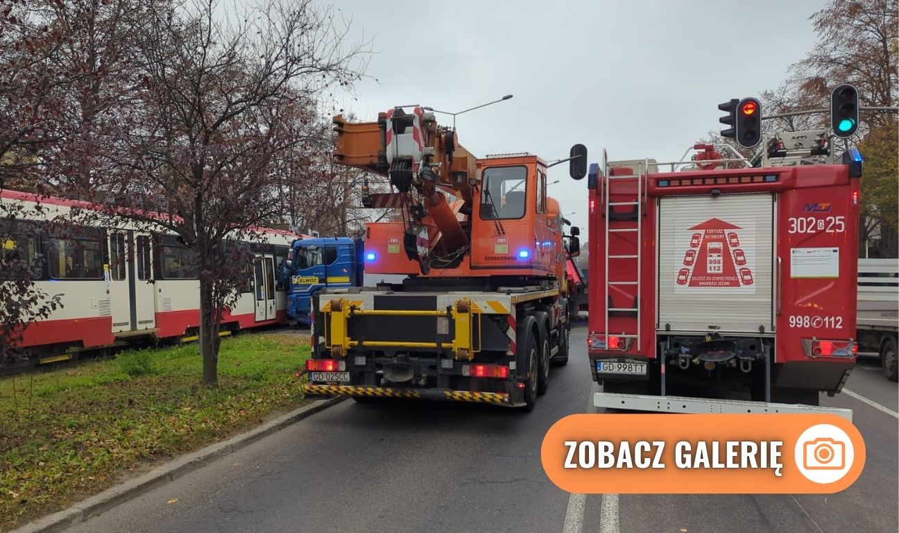 zderzenie ciężarówki i tramwaju, Gdańsk